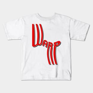 Warp Drop Shadow Typography (Red) Kids T-Shirt